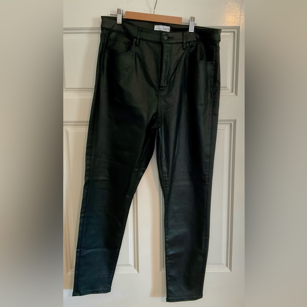 LOFT Skinny Jeans, Black Coated Stretch Denim mid rise